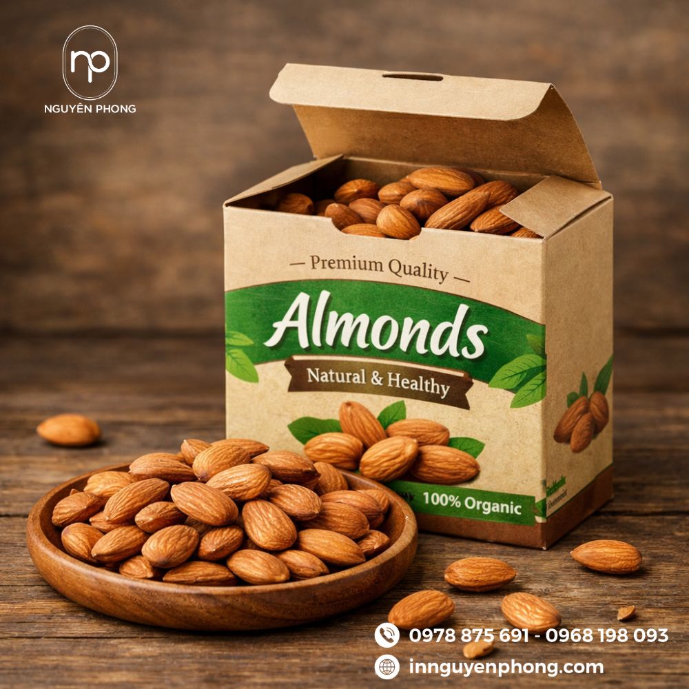 Hộp đựng hạnh nhân dạng nắp gài